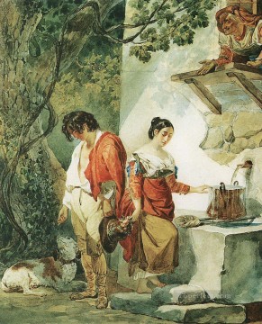 ロシア Painting - 中断された日付 1827年 カール・ブリュロフ